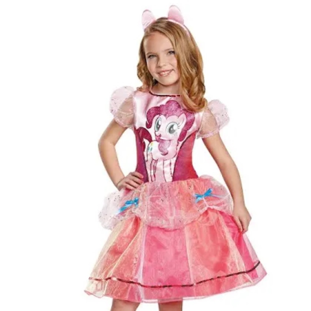 My Little Pony Girls Pink Pinkie Pie Costume Dress With Headband - Size M (7/8)